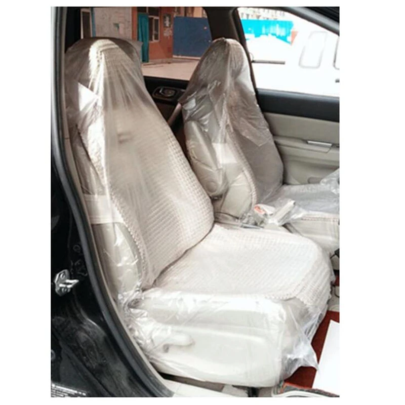 Universal Car Disposable PE Plastic Soft Seat Cover Waterproof Car Repair Protective Cover Disposable Steering Wheel