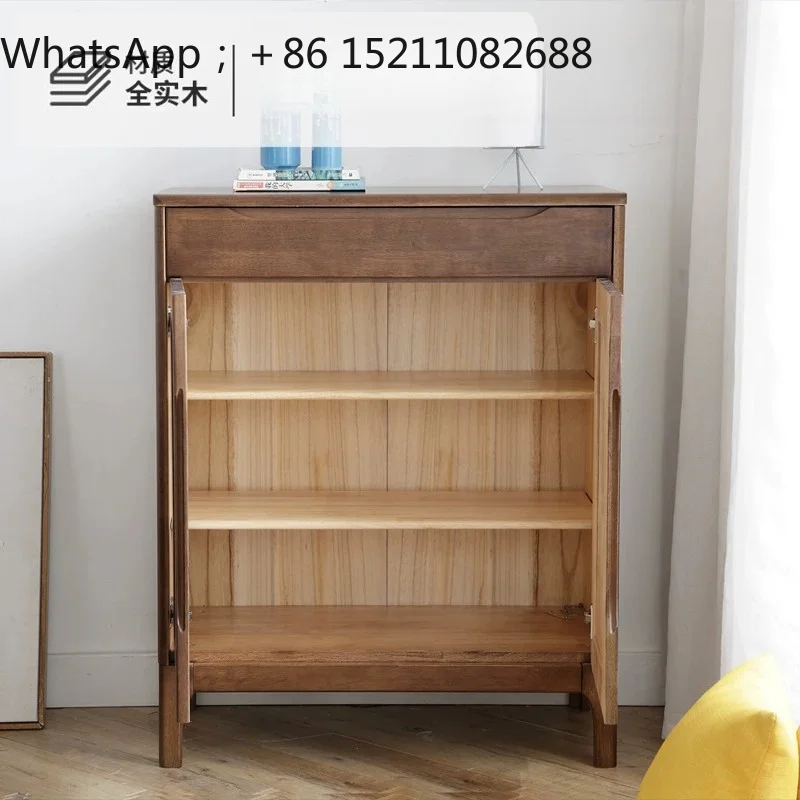 SCY modern simple small apartment all-solid wood shoe cabinet entrance foyer storage storage shoe changing cabinet