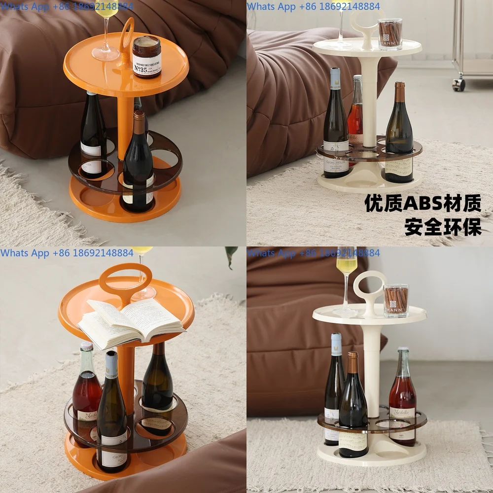 

Vintage Nordic Style Creative Sofa Side Table Minimalist Wine Glass Rack Portable Corner Table for Small Spaces