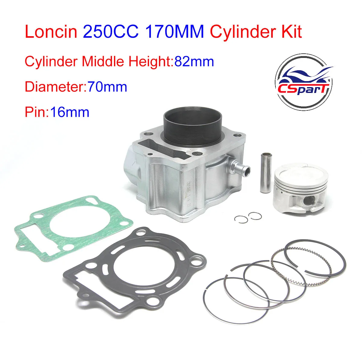 CB250 LONCIN ZONGSHEN  250 250cc water cooled engine piston Gasket sets 70mm 16mm  bore dirt bike atv quad