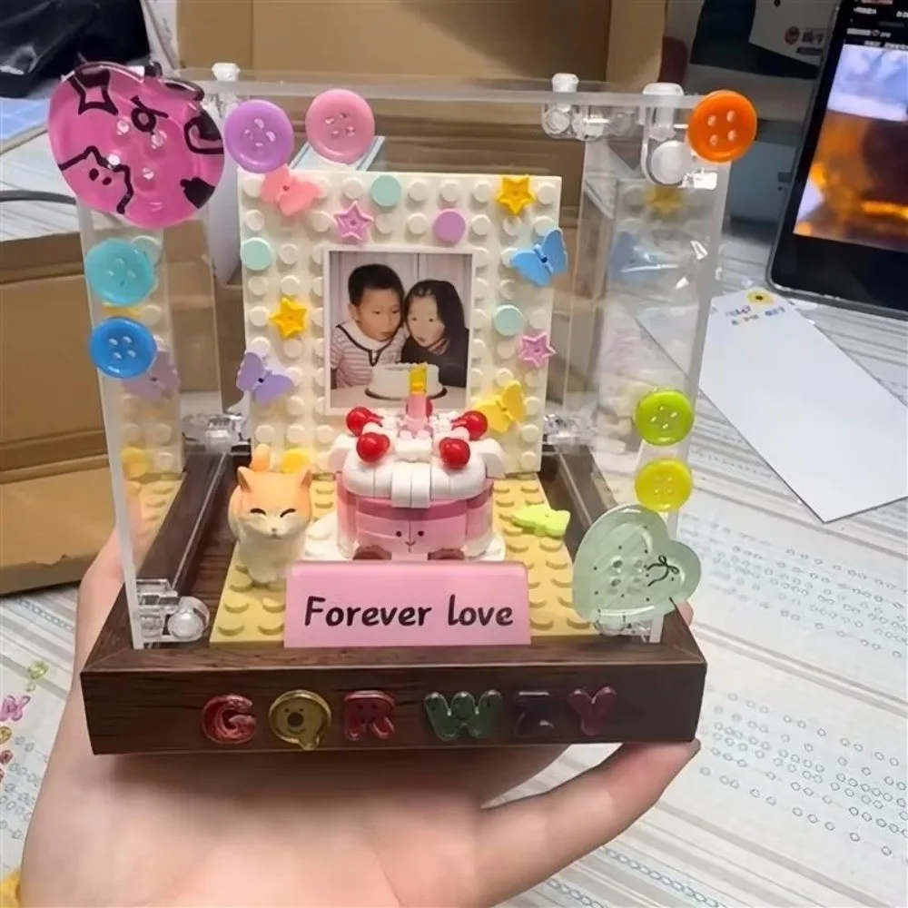 New Transparent Cake Photo Frame DIY Creative Design DIY Cake Model Desktop Decoration Photo Display Frame Anniversary Gift