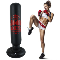 1.6m PVC Inflatable Boxing Column Fitness Sports Punch Kick Bag Training Toy Tumbler Punching Bag Adults Gym Sporting Goods