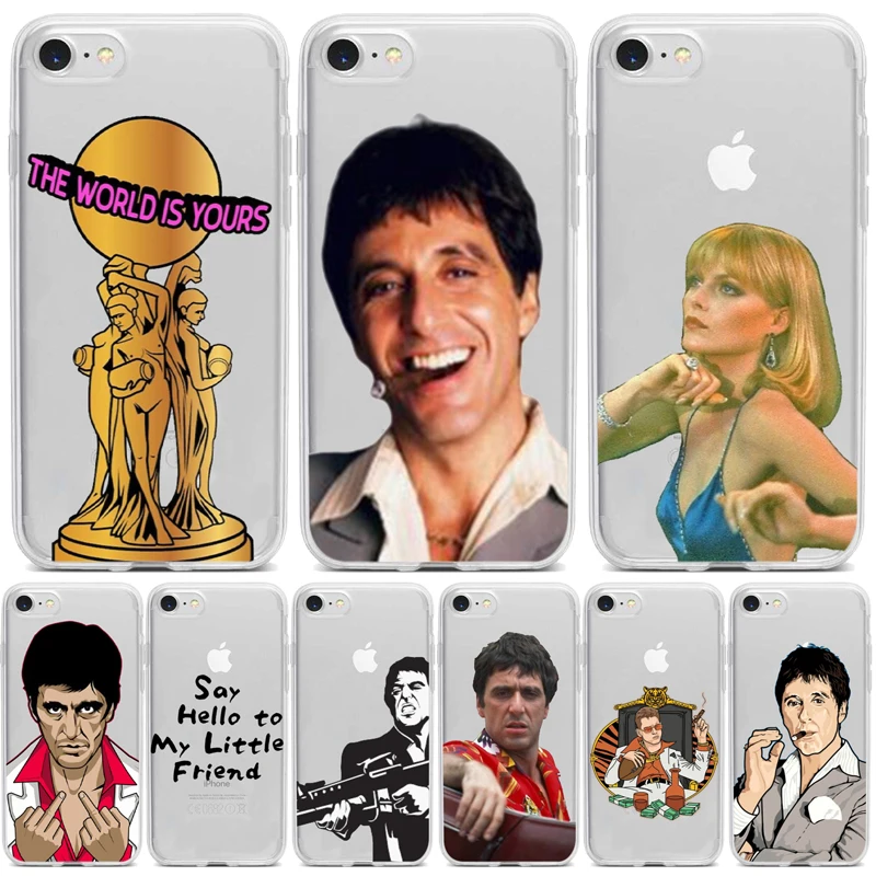 Scarface 1983 film Al Pacino movie Phone Case For iPhone 16 15 14 13 12 11 Pro Max Mini 16 15 Plus Clear Soft Silicone Case