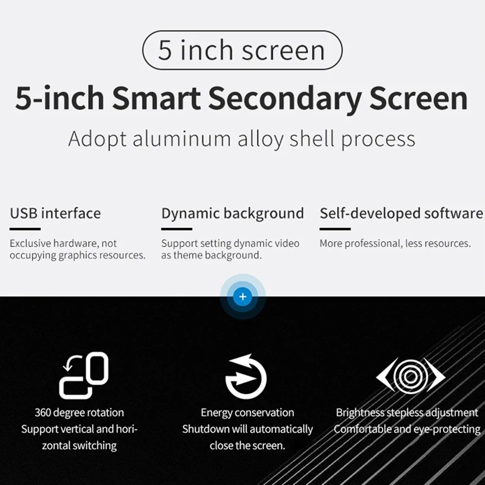 

Внешний IPS-монитор A06R 5 дюймов с Type-C, динамический USB-дисплей, дополнительный экран для ПК, белый, совместим с AIDA64