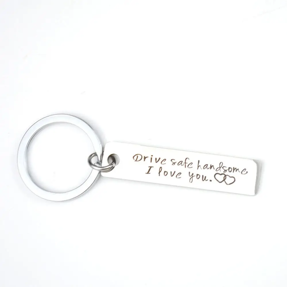 Valentine's Day Favor Handsome Pendants Engraved Hang Keys I Love You Key Chain Key Ring Fashion Accessories Jewelry