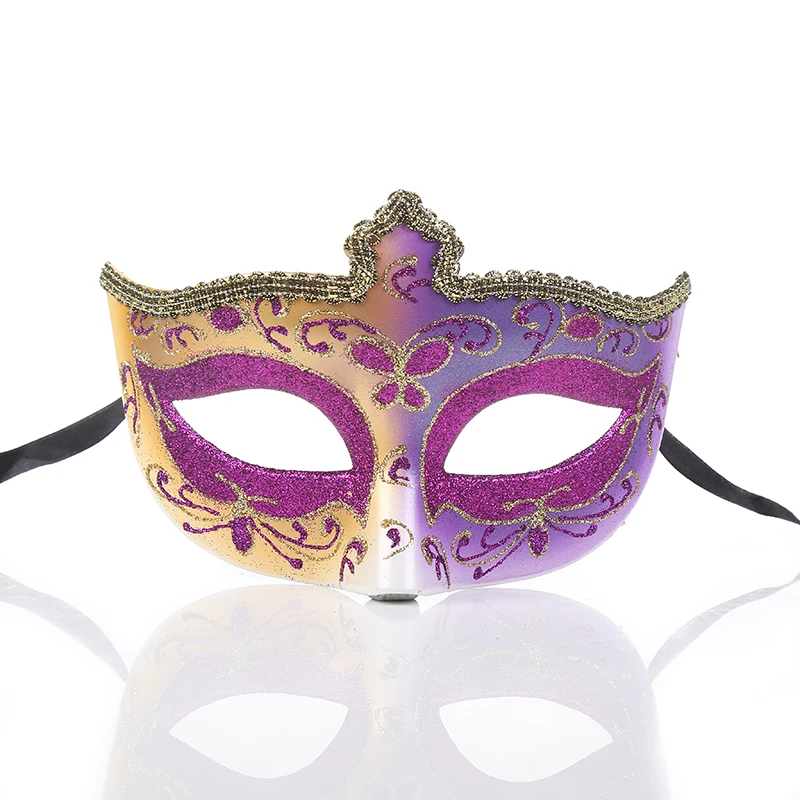 Masque de beauté demi-visage peint créatif, bord en dentelle, masque de jazz, accessoire de fête d'Halloween, cadeau de fête Tim, couronne de Noël