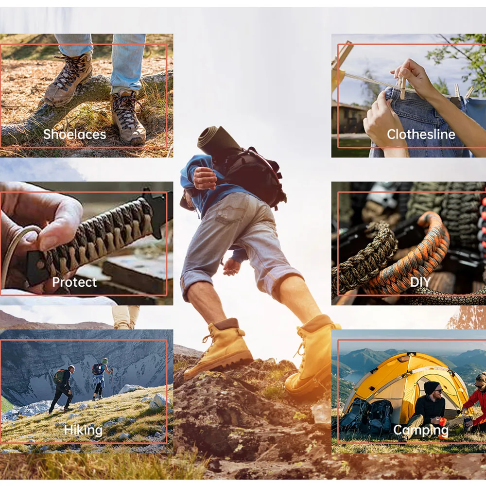 1 قطعة 550 باراكورد المظلة الحبل الحبل ميل المواصفات نوع III 7 ستراند الأساسية 100 قدم 23 ألوان لتسلق التخييم/سوار