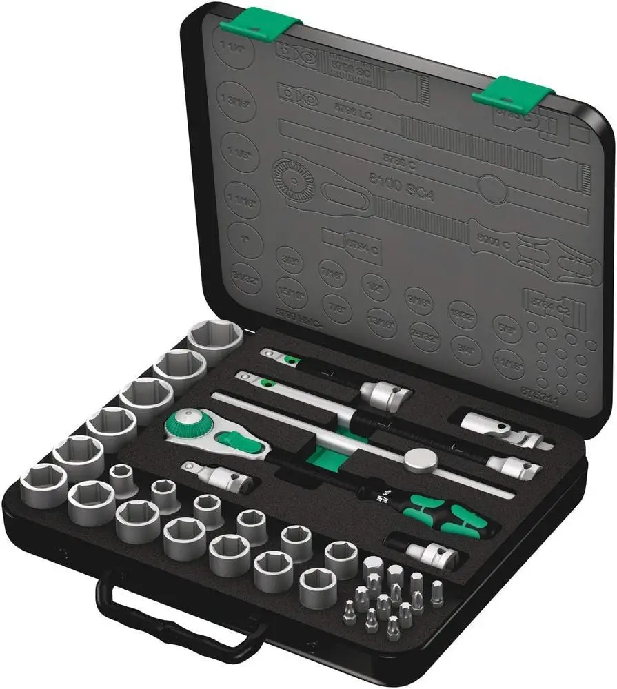 

Wera 5003647001 Zyklop 8100 SC 4 1/2-Inch SAE Ratchet Set, 38-Piece