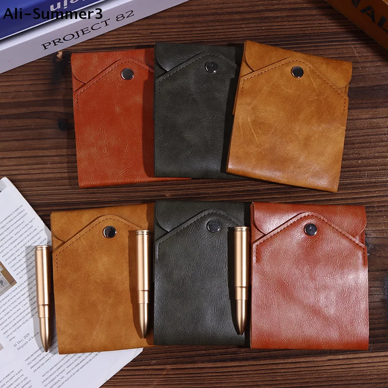 Cartera compacta multifuncional con Clip para tarjeta de identificación plegable con bolígrafo, billetera minimalista para desplazamientos diarios, negocios y viajes