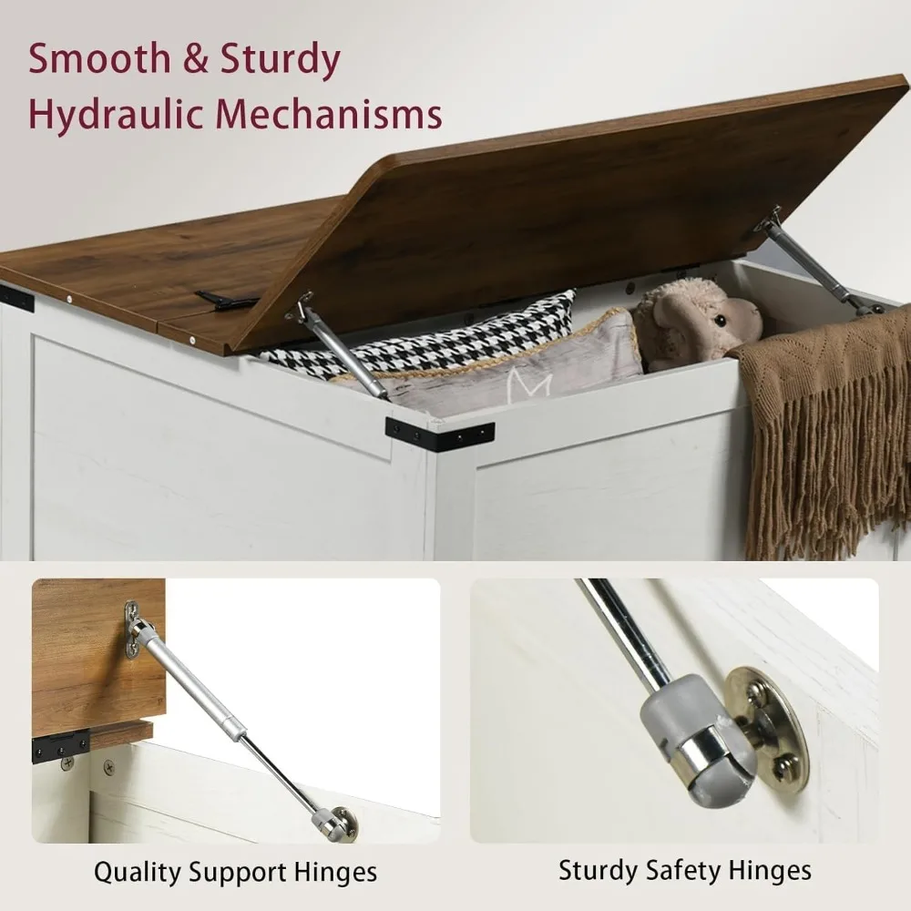 Farmhouse Coffee Table with Storage, Square Center Table with Large Hidden Storage Compartment, Large Lift Square Top