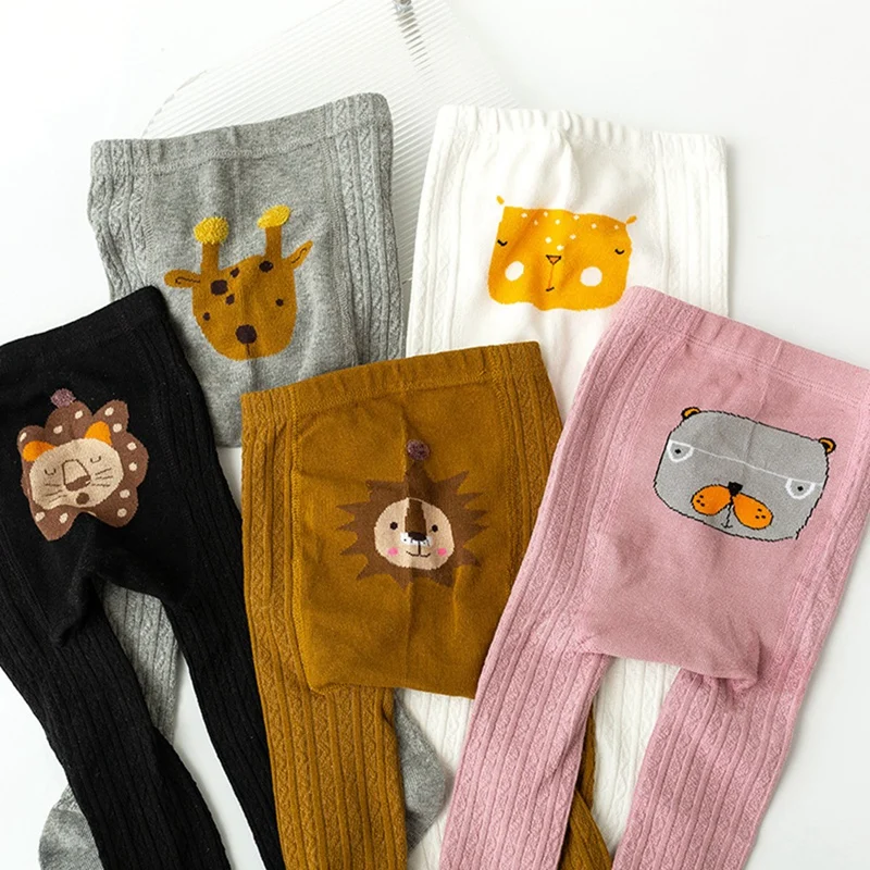 Spring Autumn Baby Socks Solid Color Cotton Pantyhose Casual Cartoon Animals Infant Stockings For Girls Boys Baby Clothes 2-6Y