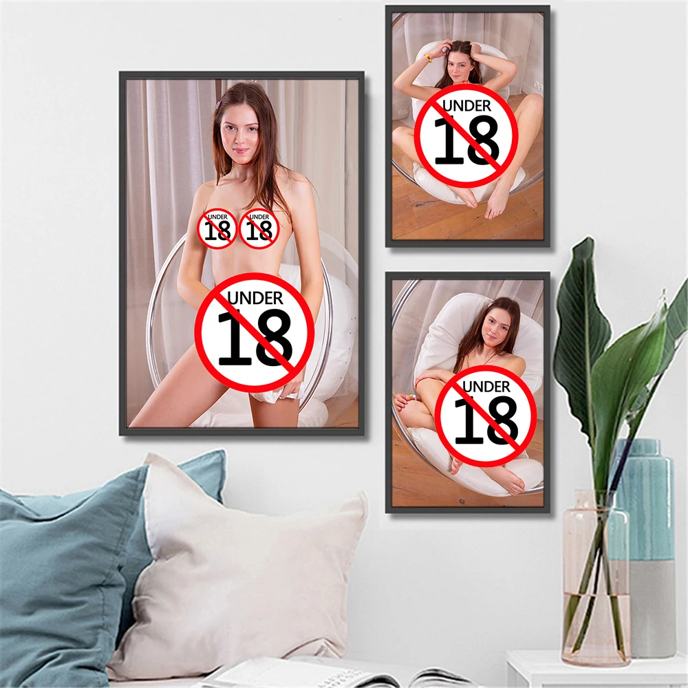 Sexy Young Girl Nude Beauty Poster Modern Aesthetic Erotic Art Canvas Printing Decorative Painting Home Bedroom Wall Decor Mural