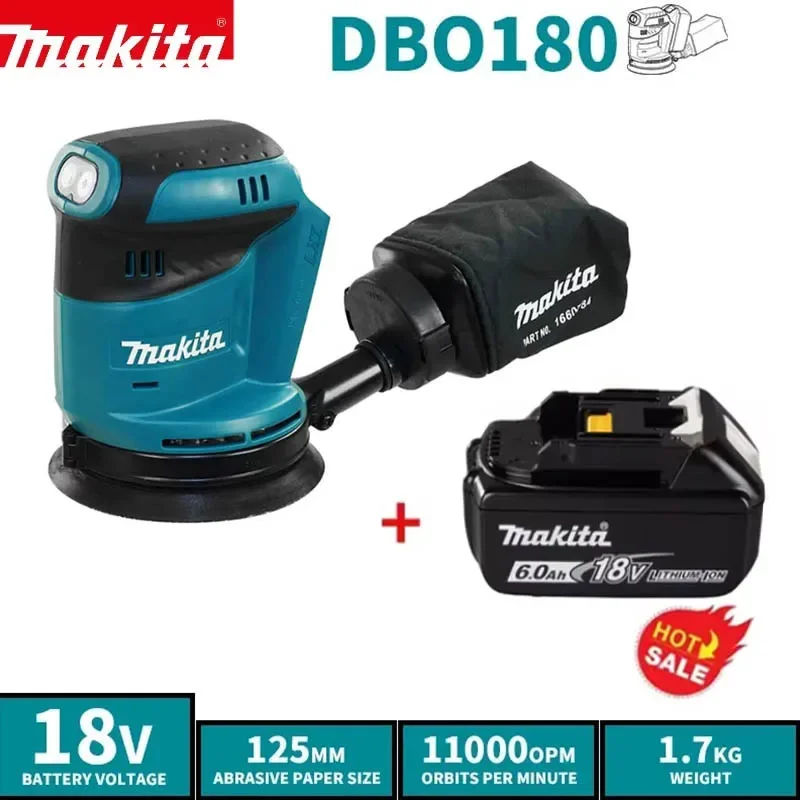 

Makita DBO180Z Lithium Ion 18V Cordless Rechargeable Disc Random Orbital Sander Woodworking Sanding Putty Polishing Bare Tool