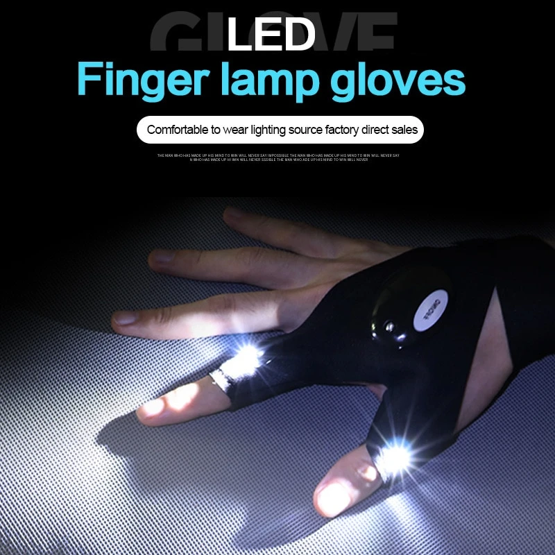 

Night Light Fingerless Glove Waterproof Led Fishing Gloves Camping Hiking Survival Rescue Multi Light Tool Outdoor Tool