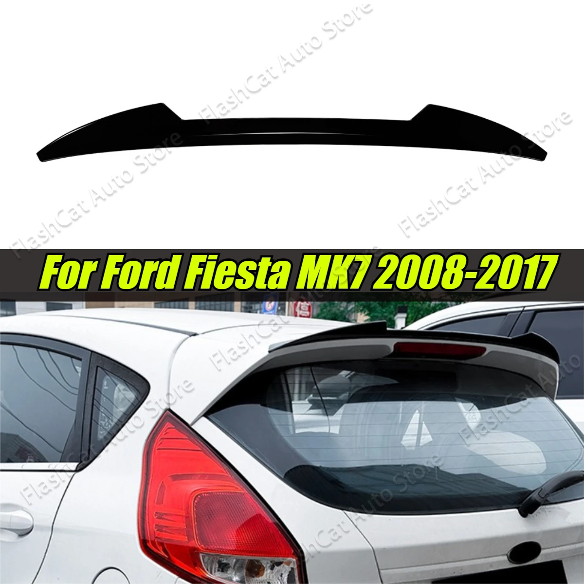 Kit de Estilização para Porta-Malas do Carro MK7 Fiesta, Spoiler Traseiro e Acessórios para Ford Fiesta MK7 2008-2017