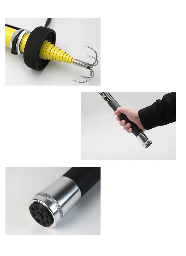 3M Portable Fishing Hook Retractable Squid Five Hooks Corrosion Preventive Wear-resistant Tackle Tools Sea Fishing Carbon Pole