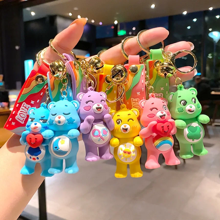 MINISO Care Bears Character Model Pendant Lovely Christmas Gifts Girls Women Bag Hanging Decoration Gifts Commonly Car Keychain
