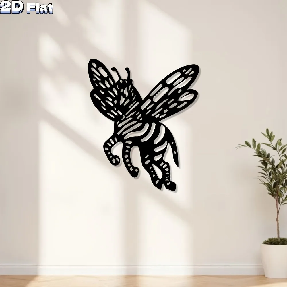 Rustic Metal Bee Aluminum Wall Art 12x12 Inch Waterproof Durable Decor for Home Garden Fence Patio