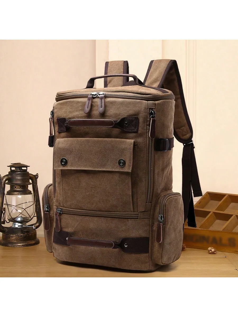 

Модный холщовый мужской рюкзак в корейском стиле, рюкзак для горных путешествий, многофункциональный L, большой вместительный дорожный рюкзак для багажа