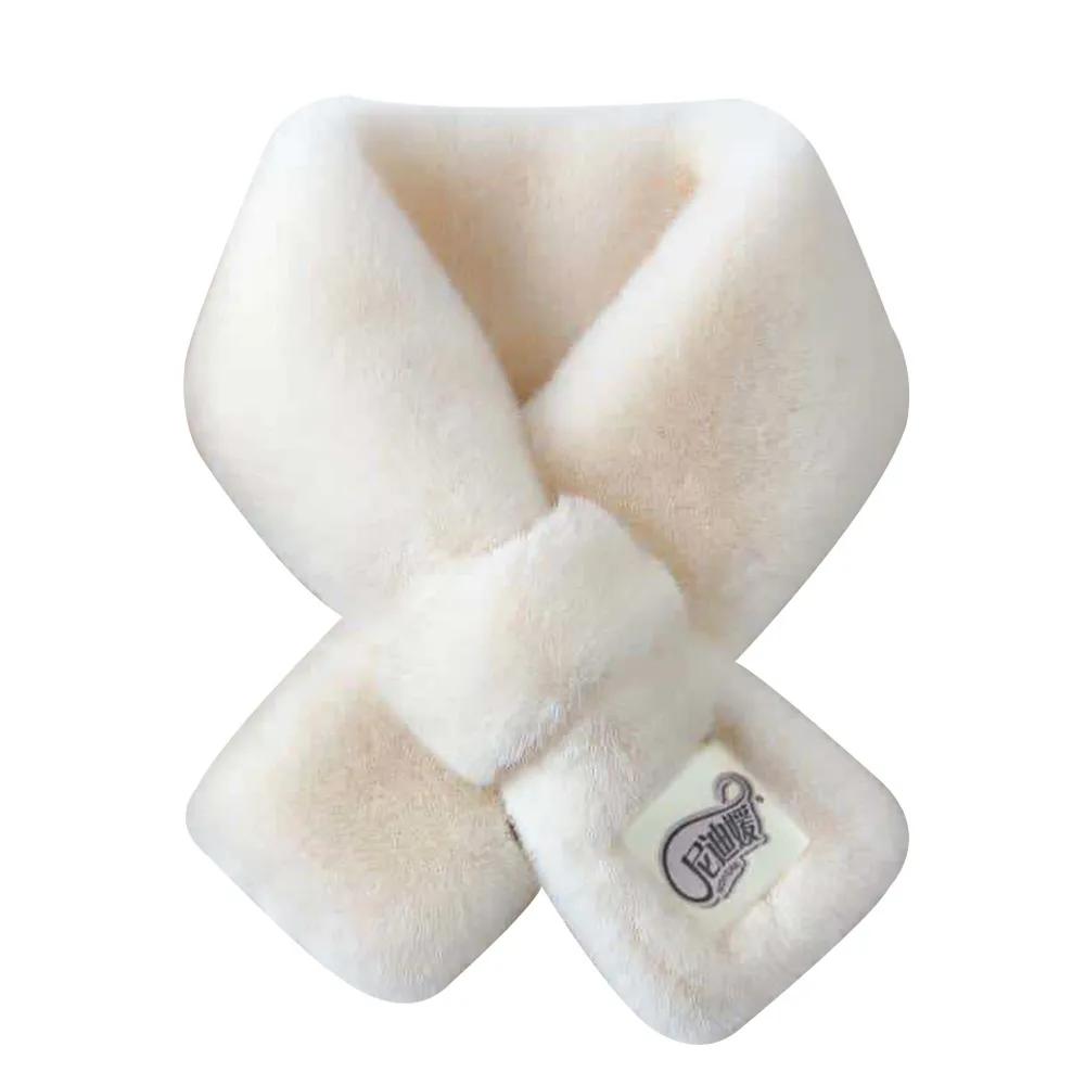 

Fashion Thicken Warm Faux Fur Winter Scarf Cross Soft Plush Shawl Scarves Windproof Cold-proof Neck Collar Warmer for Women