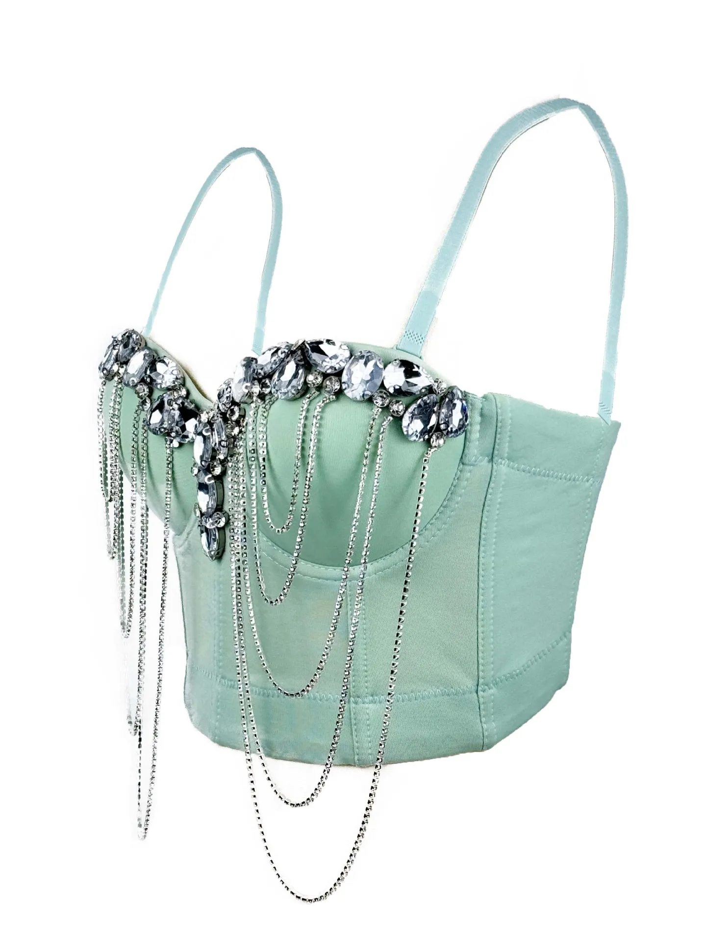 European And American Style Sexy Diamond Chain Fishbone Bustier For Women Design-Oriented Underwire Shaping Vest For Women