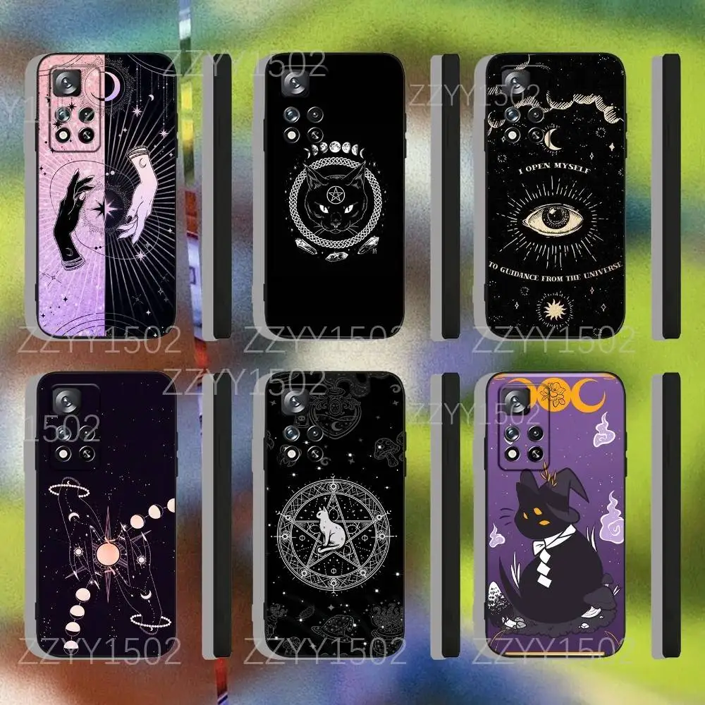 

Witch Cat Magic Phone Case For Samsung S25,S24,Ultra,S20,S30,Plus,S22,S23,Ultra,Plus,5G Black Silicone Soft