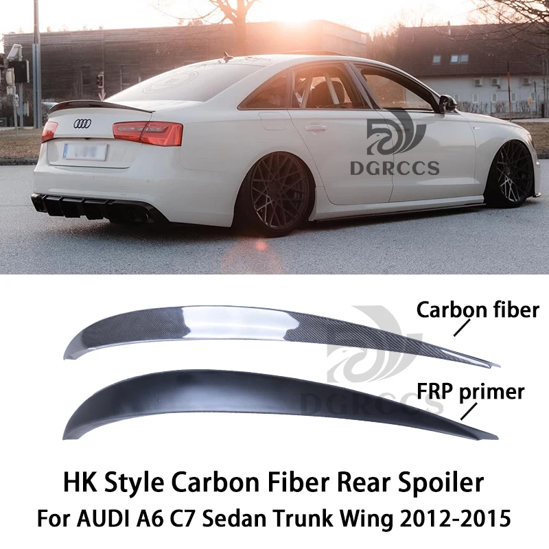 

For AUDI A6 C7 Sedan HK Style Carbon Fiber Rear Spoiler Trunk Wing 2012-2015 Carbon fiber FRP primer