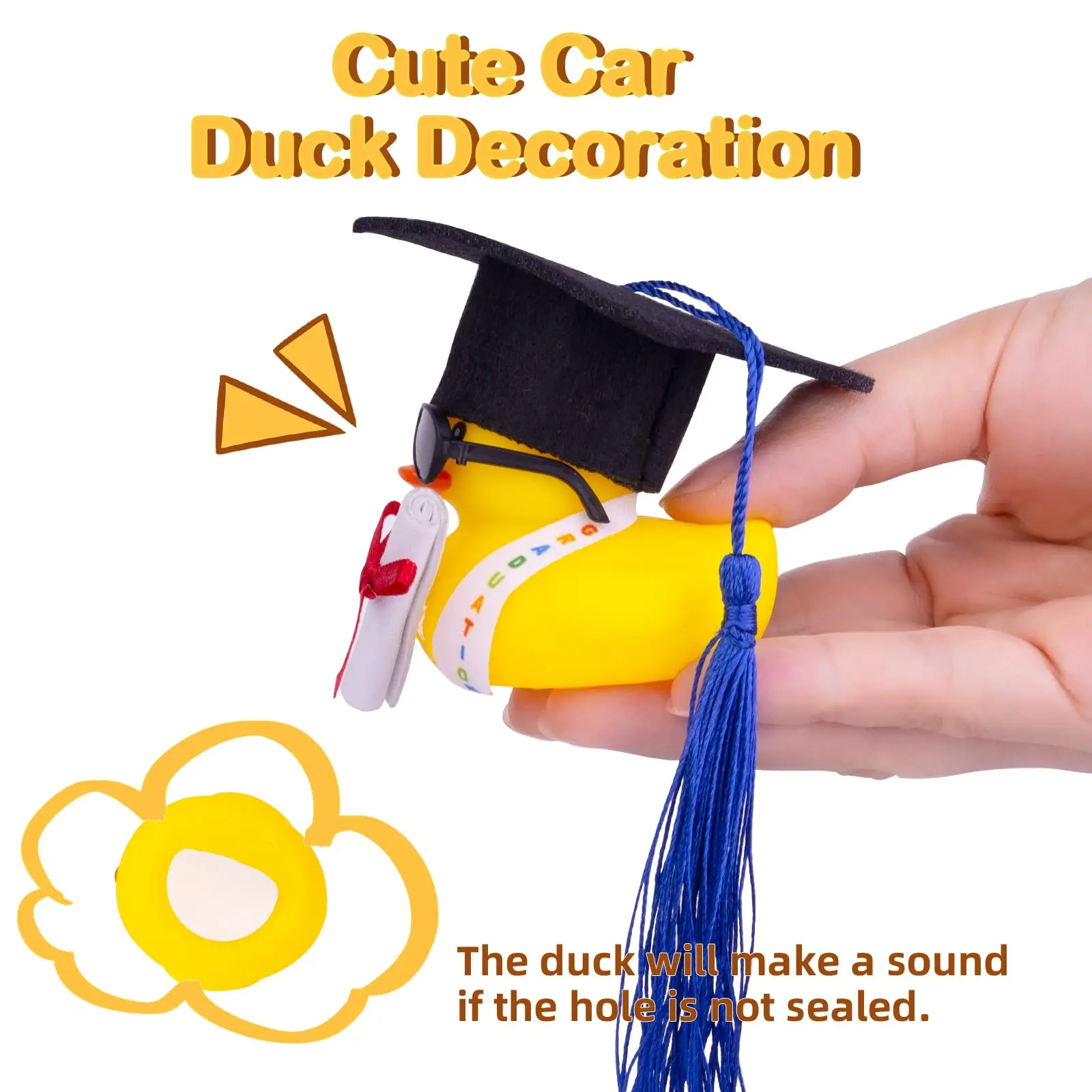 Juego de 48 patos de goma para graduación con gorra de graduación, pato de goma para fiesta de graduación, gorra de graduación, pato para estudiantes, regalos de graduación