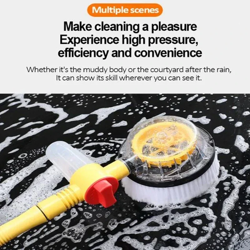 Portable Car Cleaning Brush Long Handle Microfiber Car Wash Brush Kit 360 Degree Automatic Foam Rotary Wash Mop Cleaning Tools