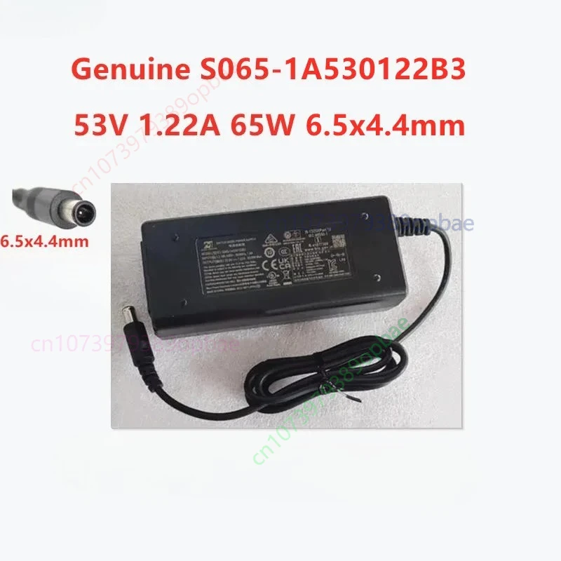 Genuine S065-1A530122B3 53V 1.22A 65W 6.5x4.4mm AC Adapter For Dahua MASS POWER SWITCH MODE Power Supply Charger