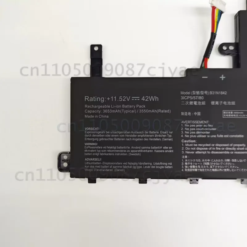 Powercell For Asus S5500F V5050E V5100E M5100U S531F X531 Laptop Battery B31N1842 Li-ion Rechargeable