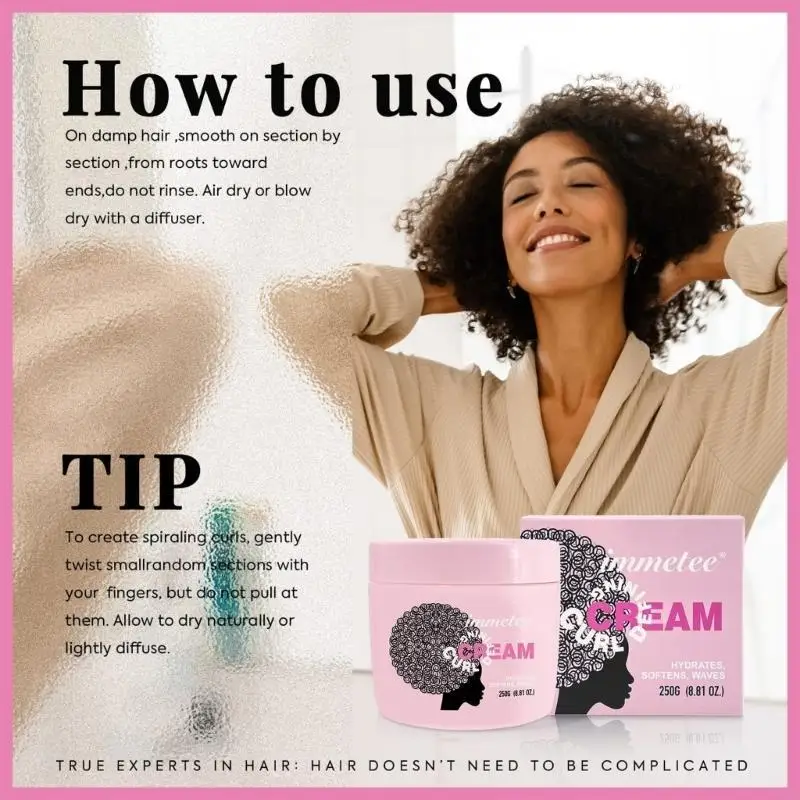 Q1FB Immetee Hairs Clumizing Cream Conditing Hairer Glome Cleam Styling Mousse Curly Hair Elastin Определяющий крем для Фото №5