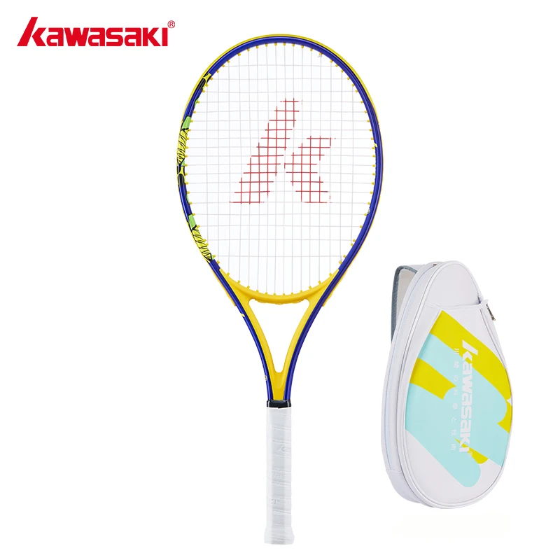 

Kawasaki New Tennis Racket Dopamine Color Carbon Fiber Oval Frame Beginner Training Tennis Racket Womens Mens Tennis With Bag