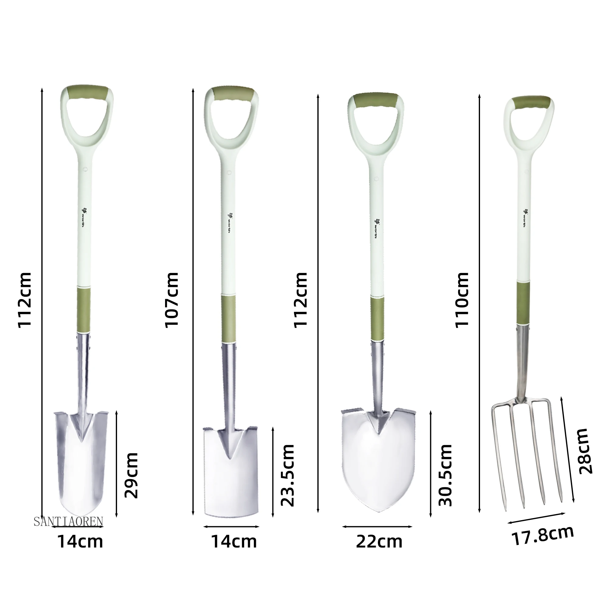 

2025High Quality Stainless Steel Shovel D Shape Handle Garden Shovel Spade Fork Garden Hand Tools Farming Garden Digging Tools