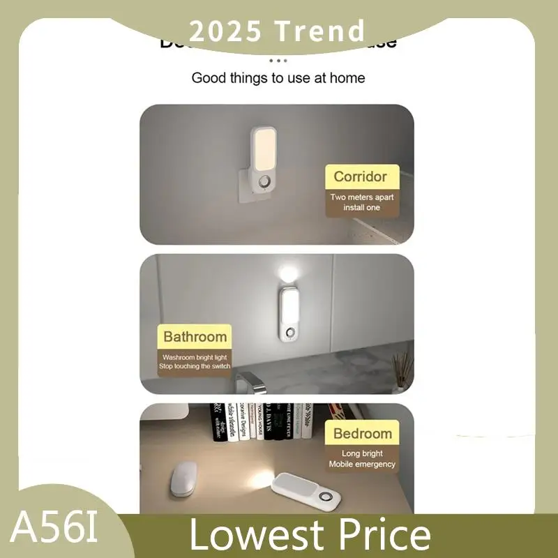 

ABDD LED Induction Night Light Intelligent Wireless Plug-In Aisle Corridor Night Bedroom Night Light With Flashlight EU-PLUG