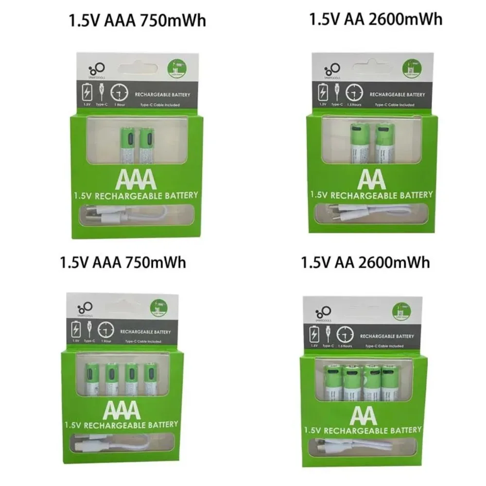 1.5V AA+AAA Tybe-c Suitable for Alarm Clock, Bluetooth Speaker, Mouse, Spray, Children's Toys, 750MAH 2600MAH Battery image 5