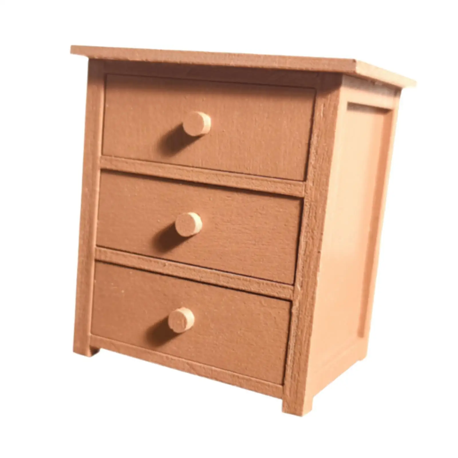 ドールハウス ミニチュア キャビネット 3 引き出しキャビネット モデル おもちゃ 装飾 リアル シンプル