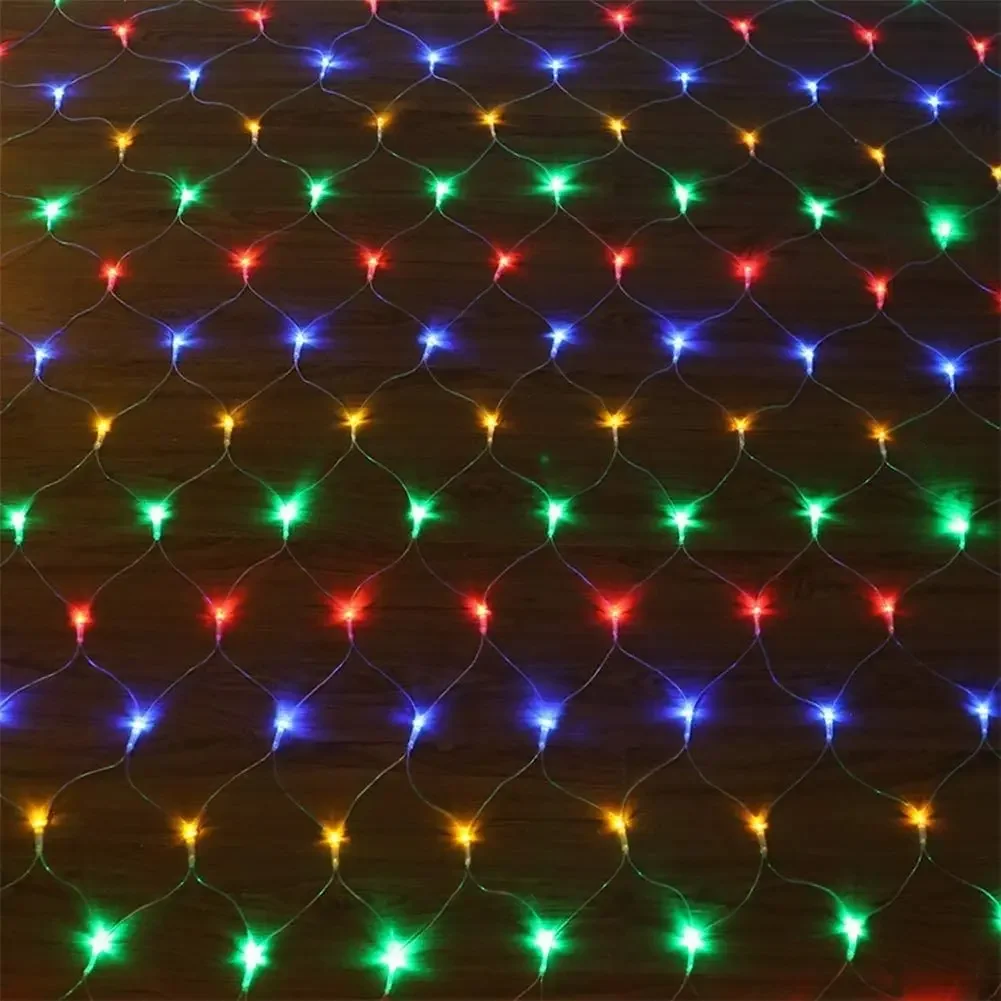 LED-gordijnlichtslinger Fairy Net Mesh 3x2m 200led EU 220V Feest Bruiloft Tuin Buitendecoratie