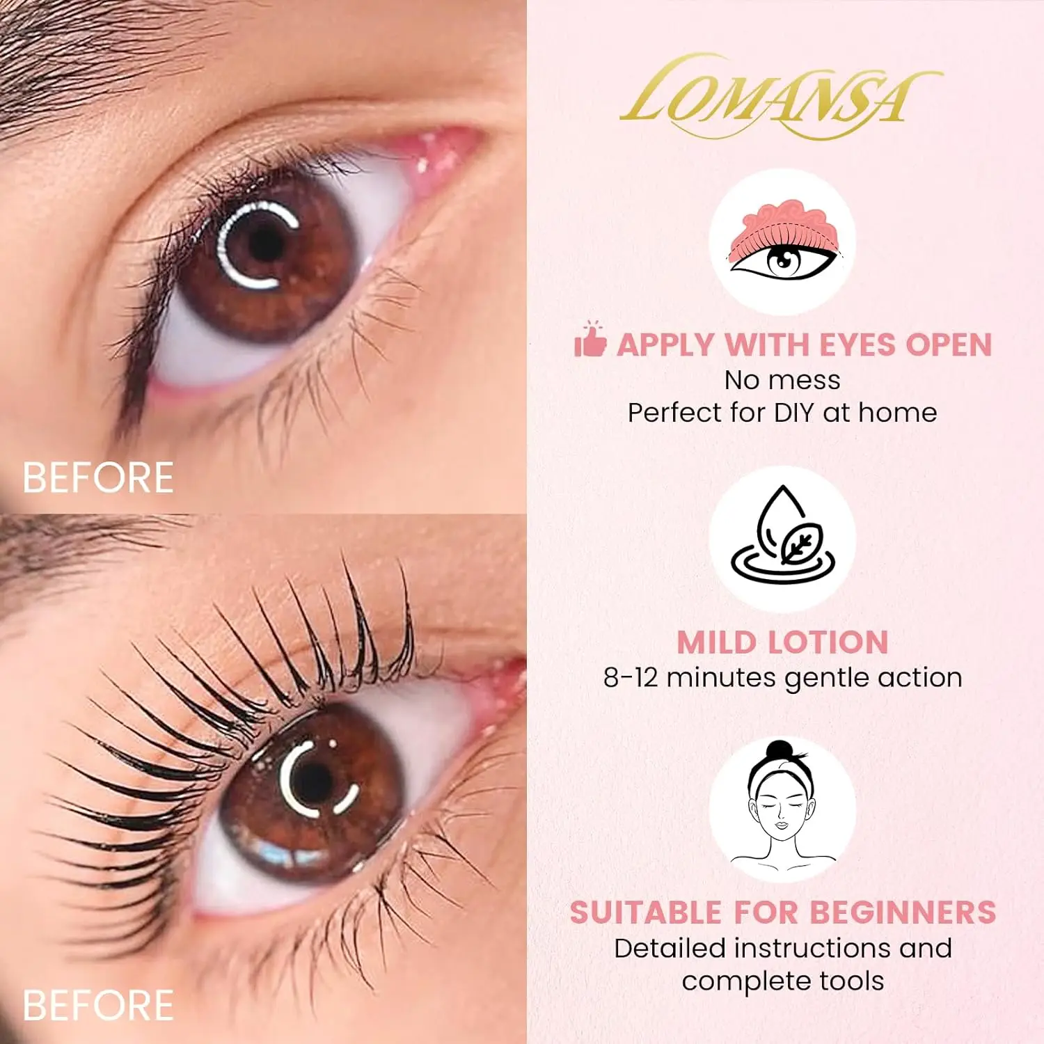 Lomansa 6 Paia C Curl Silicone Ciglia Perm Pad Ciglia Appiccicose Aste Scudo Sollevamento 3D Accessori Per Ciglia Strumento di Trucco