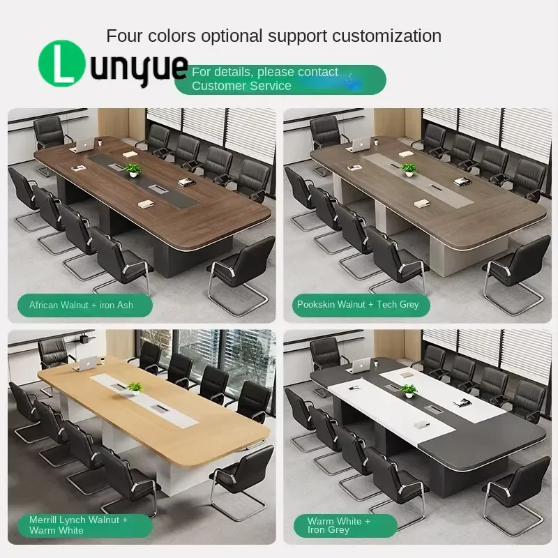 Simple Modern Wooden Conference Table Long Multi Person Workbench for Office Meeting Room Durable Large Size Furniture