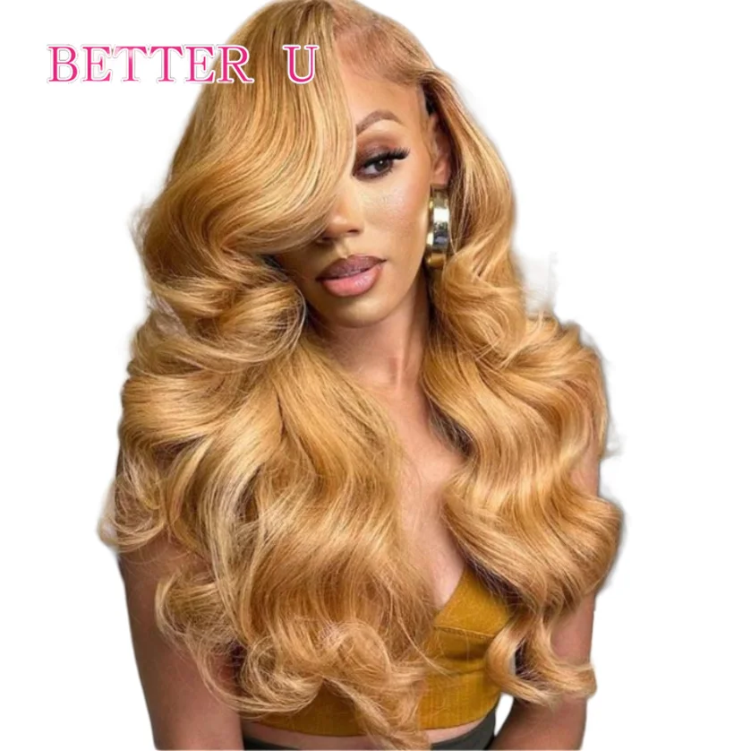 العسل شقراء الجسم موجة 13x4 خصلات الشعر المستعار الإنسان الملونة 613 الدانتيل الجبهة الباروكات للنساء قبل نتف 100% خصلات الشعر المستعار الإنسان العسل شقراء