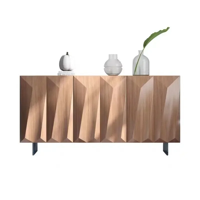 Medieval creative personalized side cabinet Nordic special-shaped entrance cabinet Log color side cabinet Tea cabinet