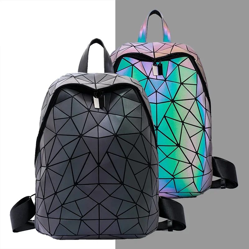 

Geometric Luminous Bag Sequins Female Backpack Travel Geometric Women School Backpack For Teenage Girls Mochila Feminina 2024