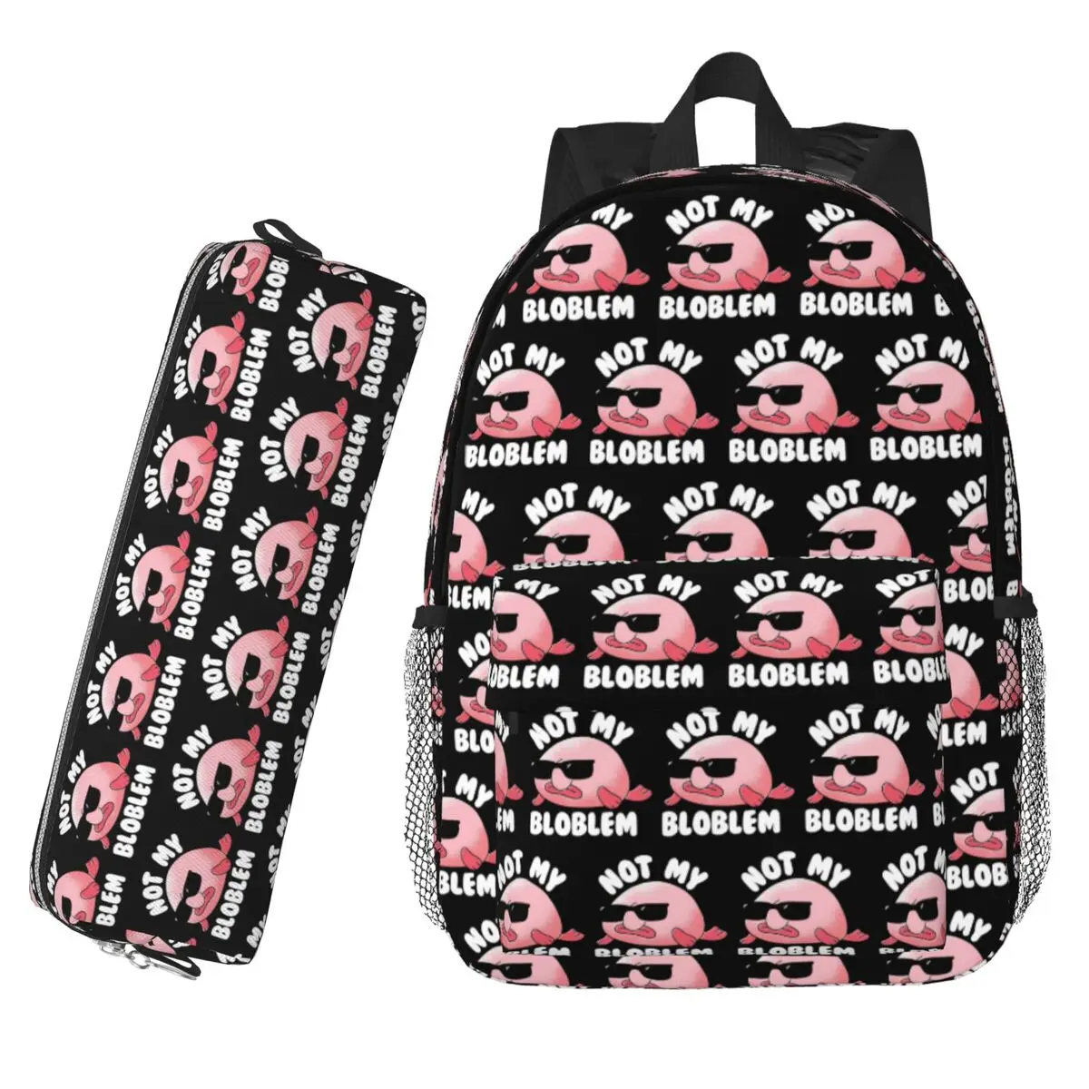 

Blobfish Not My Bloblem Not My Problem Backpack Hot Sale Daypack Girls BookBag Shoulder Bags for Children School Bag Pencil Case