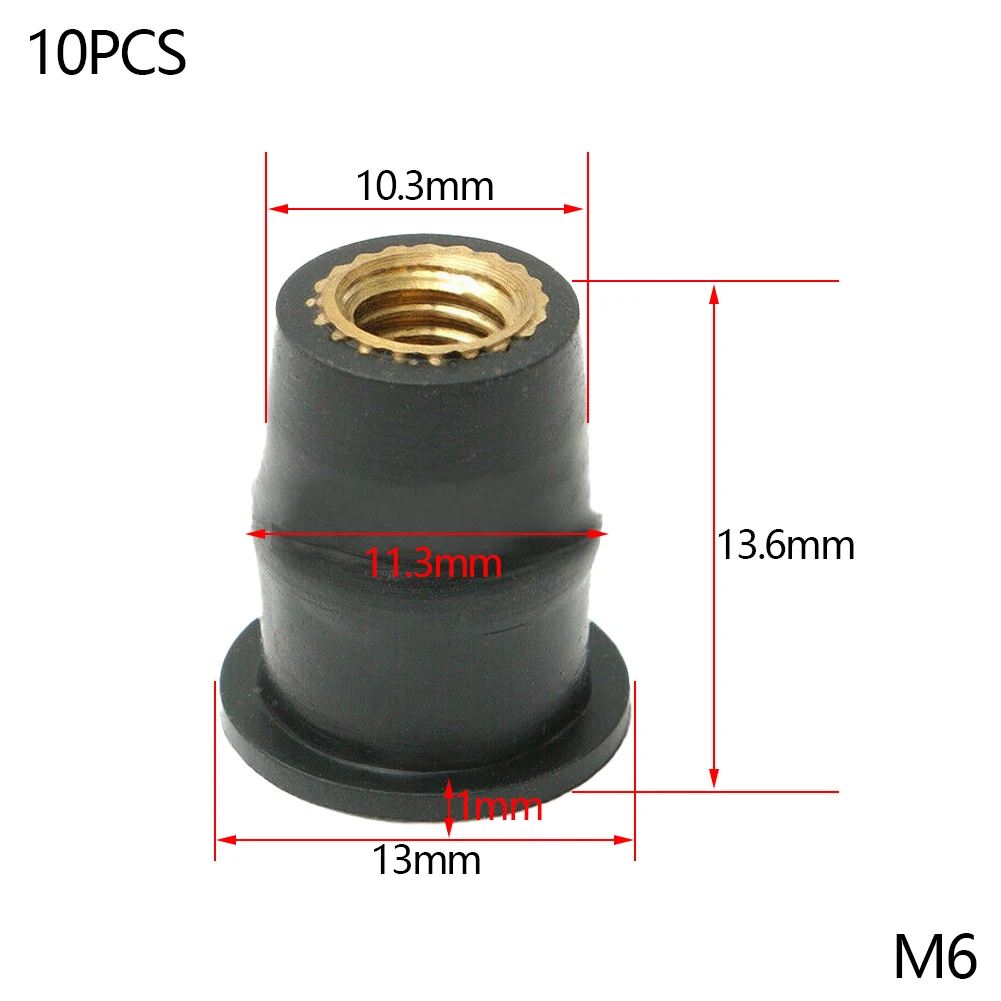 20 écrous Caoutchouc Laiton M5 Pour Pare-brise Moto – Joint étanche Antivibration – Remplacement Carrosserie VTT – Kit Boulons - 9