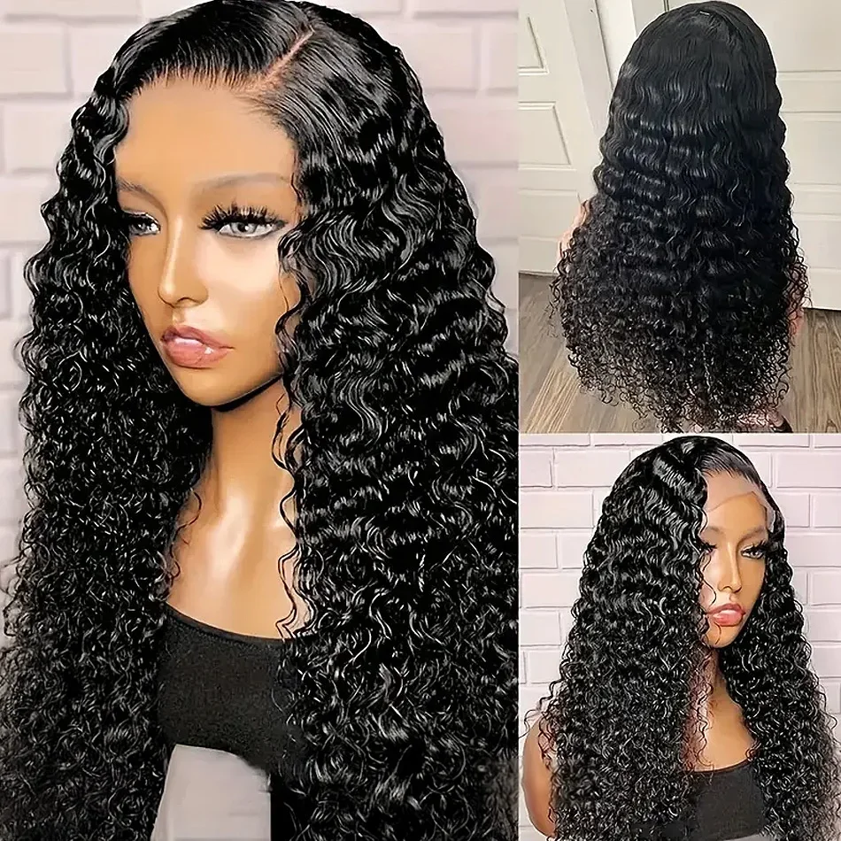 Deep Wave Frontal Wig Transparent 13x6 13x4 HD Lace Frontal Human Hair Wigs Curly Human Hair Lace Frontal Wigs For Women Cosplay