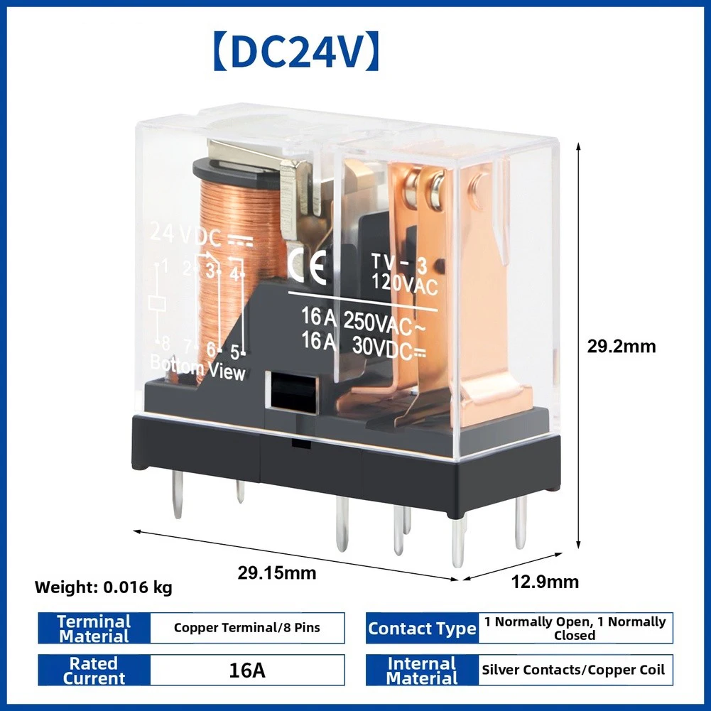 2pcs Small Electromagnetic Connector DC24V 5-Pin and 8-Pin Solderable Design for Reliable Switching Applications