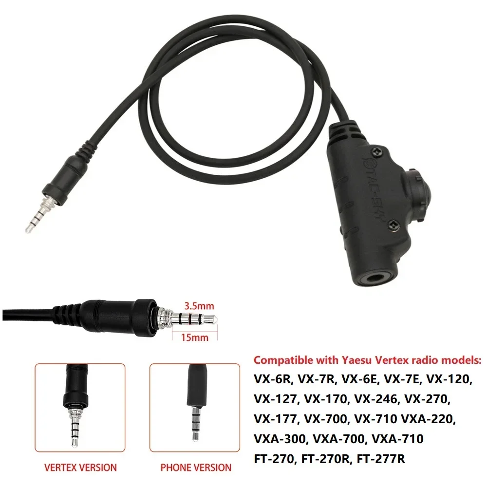 

U94V2 PTT Tactical COMTA SORDI Airsoft Headset U94 Ptt Yaesu Vertex Plugs VX-6R VX-7R VX6R VX7R Radio for Tactical Headset