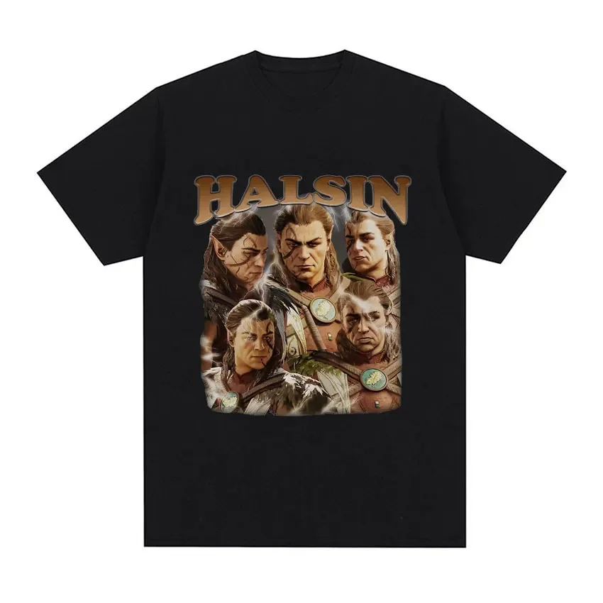 Vintage Astarion 2023 New T Shirt Halsin Baldur's Gate Graphic Tee Shirt for Men Fashion Gothic Short Sleeve T-shirt Streetwear