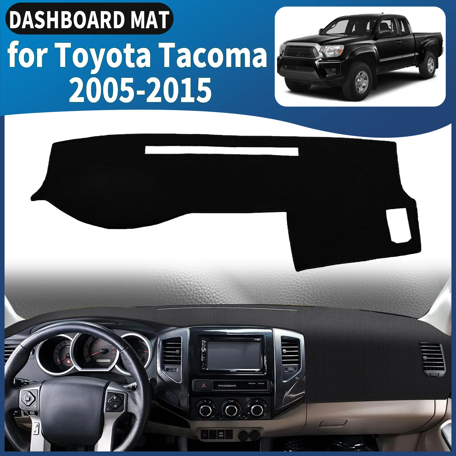 

for Toyota Tacoma 2005 2006 2007-2015 Dashboard Cover Mat Sunshade Anti‑Slip Dash Carpet Protector Interior Parts Accessories